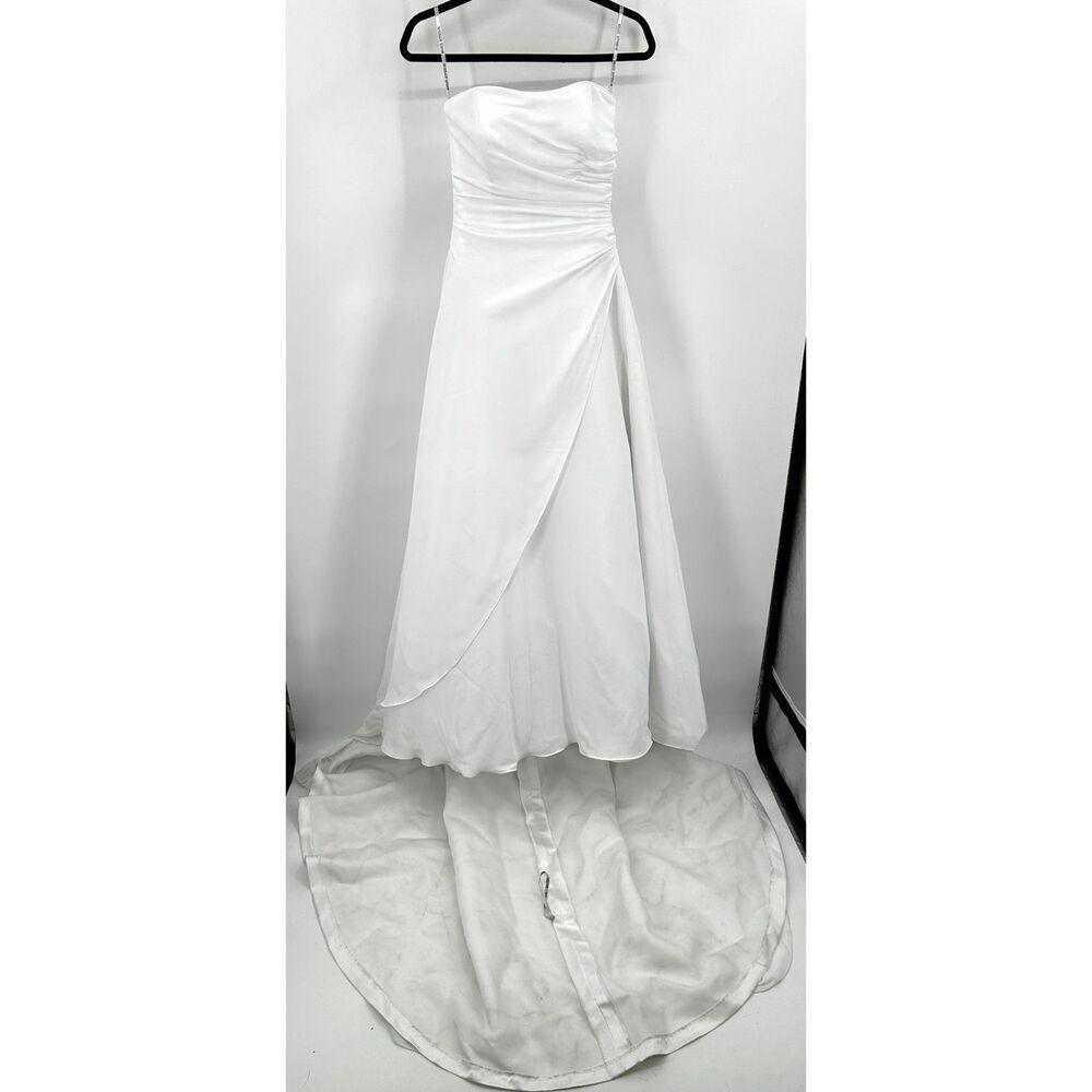MAGGIE SOTTERO White Sweetheart Strapless Corset Long Train Wedding Dress Size 8